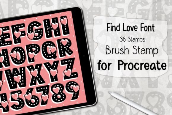 Download Find Love Font ‪Procreate Brush Stamp‬ - Stamp Collection