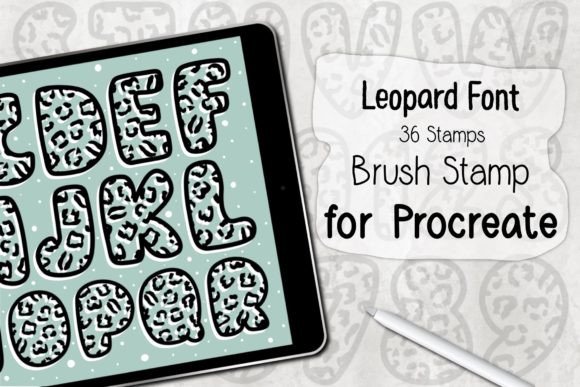 Download Leopard Font ‪Procreate Brush Stamp‬ - Stamp Collection