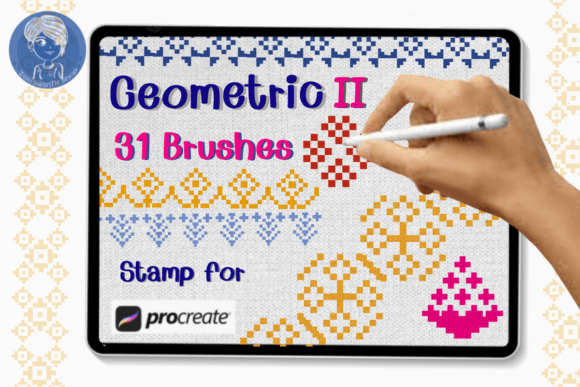 Download Geometric II Brush Stamp Procreate - Stamp Collection