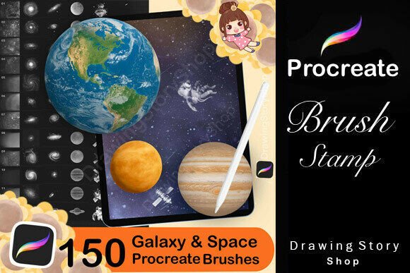 Download 150 Procreate Galaxy Brushes Stamps - Stamp Collection