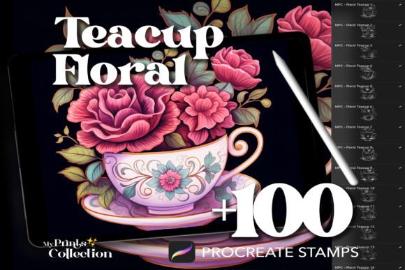 Download 100+ Procreate Teacup Floral Stamps - Stamp Collection