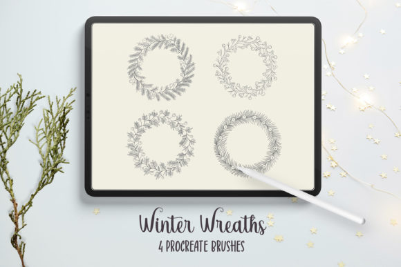 Download Winter Wreaths Procreate Stamp Brushes - Stamp Collection