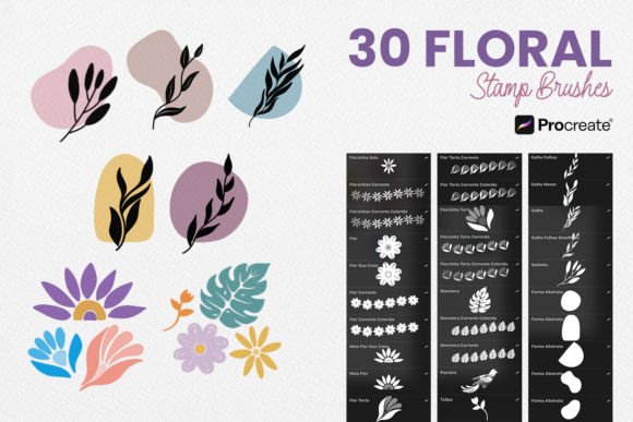 Download Floral Stamp Brushes Procreate - Stamp Collection