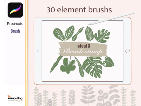 Download Procreate 30 Leaf Brush Stamps - Stamp Collection
