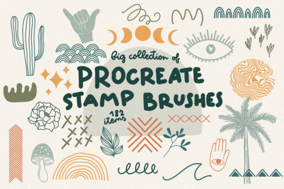 Download Big Collection of Procreate Stamp Brushe - Stamp Collection