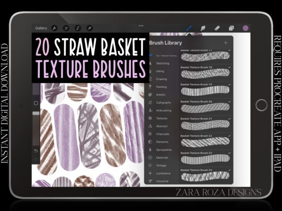 Download Woven Basket Procreate Texture Brush Set - Procreate texture brush Collection