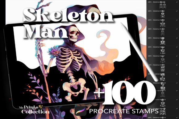 Download 100+ Procreate Skeleton Man Stamps - Stamp Collection