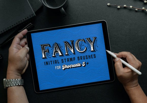 Download Fancy Initial Stamps for Procreate - Stamp Collection
