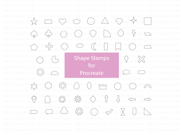 Download Procreate Outline Shape Brush Stamp Set - Stamp Collection