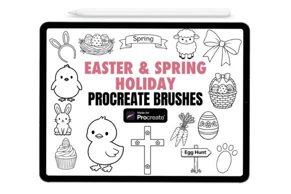 Download Easter &amp; Spring Holiday Procreate Stamps - Stamp Collection
