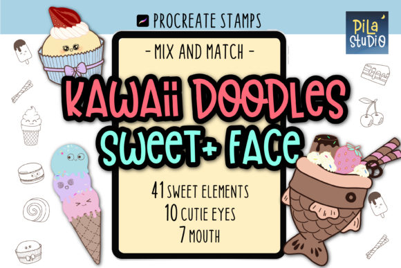 Download Procreate Brushes Stamps Sweet &amp; Face - Stamp Collection