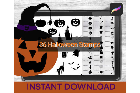 Download Halloween Stamps Procreate - Stamp Collection