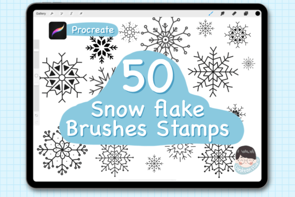 Download 50 Snowflake Brush Stamps for Procreate - Stamp Collection