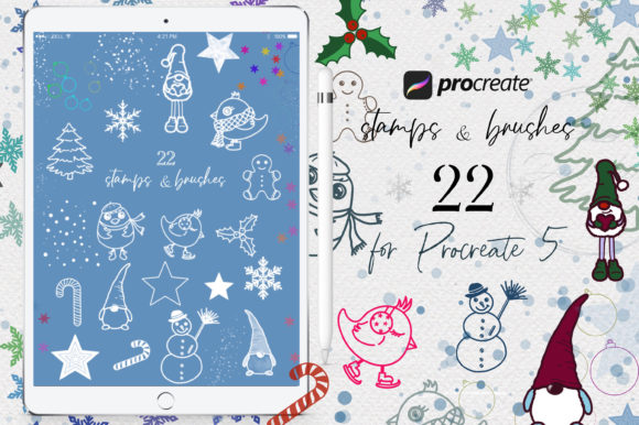 Download Winter Procreate Brushes &amp; Stamps - Stamp Collection