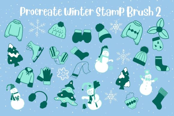 Download Procreate Winter Stamp Brush Set 2 - Stamp Collection