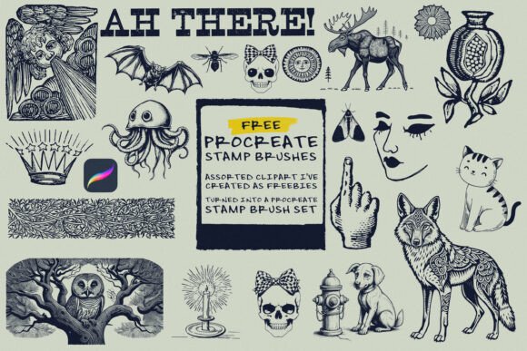 Download Procreate Illustration Stamp Brushes - Stamp Collection