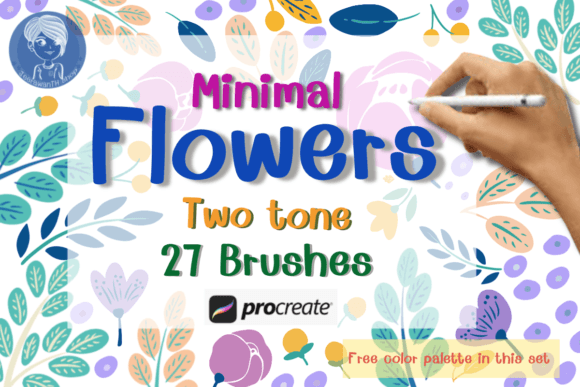 Download Minimal Flowers Brush Stamp Procreate - Stamp Collection