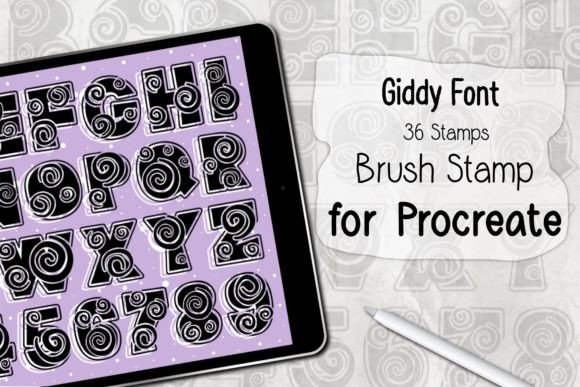 Download Giddy Font ‪Procreate Brush Stamp‬ - Stamp Collection