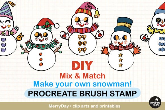 Download Snowman DIY Procreate Brush Stamp - Stamp Collection