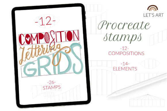Download Lettering Grids Procreate Stamps Builder - Stamp Collection