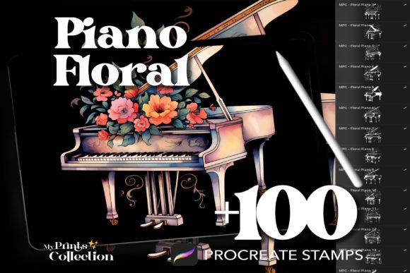 Download 100+ Procreate Piano Floral Stamps - Stamp Collection