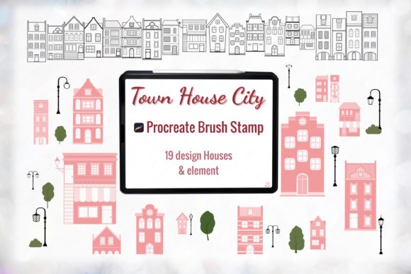 Download Town House Procreate Brush Stamp - Stamp Collection