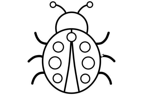 Download Ladybird LineArt Procreate Brush Stamp - Stamp Collection