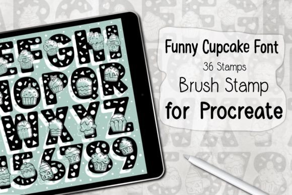 Download Funny Cupcake Font ‪Procreate Stamp‬ - Stamp Collection