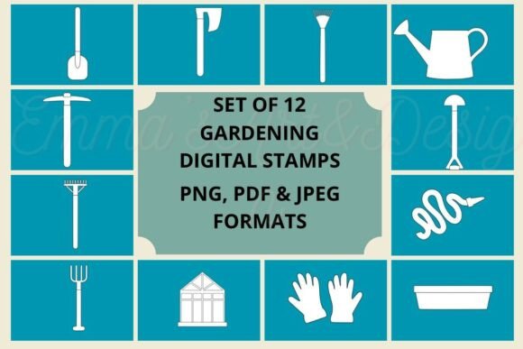 Download Garden Tool Digital Stamps Set - Stamp Collection