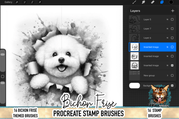 Download Bichon Frise Procreate Brush Stamps - Stamp Collection