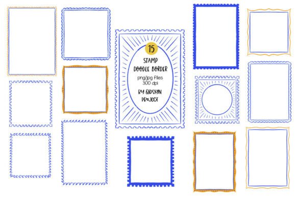 Download 15 Stamp Doodle Border PNG JPG – Cute Po - Stamp Collection