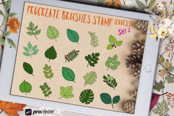 Download Procreate Brushes Stamp Leaves Set 2 - Stamp Collection