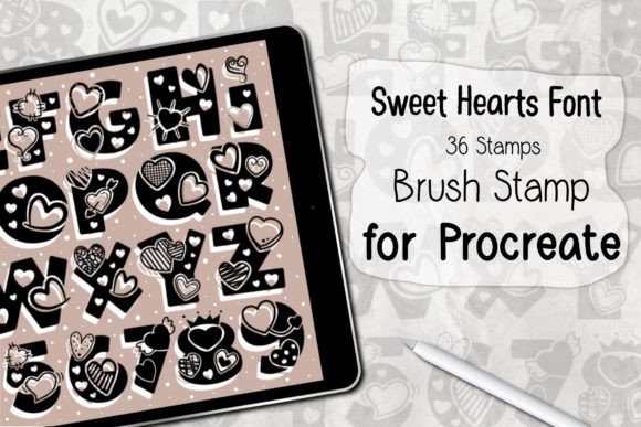 Download Sweet Hearts Font ‪Procreate Stamp - Stamp Collection