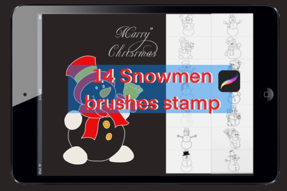 Download 14 Snowmen Brushes Stamp - Stamp Collection