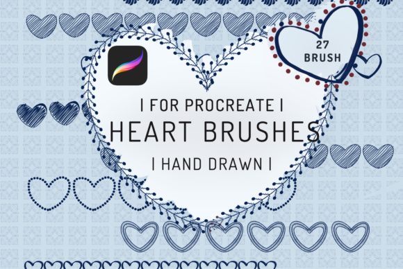 Download 27 Procreate Heart Stamp Brushes - Stamp Collection
