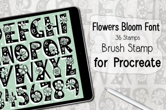 Download Flowers Bloom Font ‪Procreate Stamp - Stamp Collection