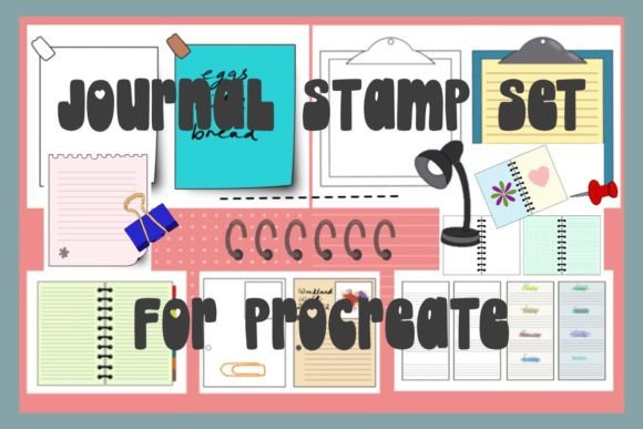 Download Procreate Journal &amp; Office Stamp Set - Stamp Collection
