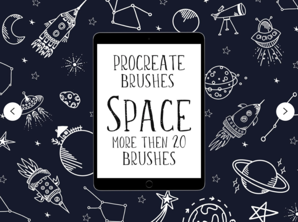 Download Space &amp; Stars Stamps Set for Procreate - Stamp Collection