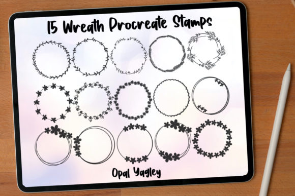 Download Wreath Procreate Brushes - Flower Stamps - Stamp Collection