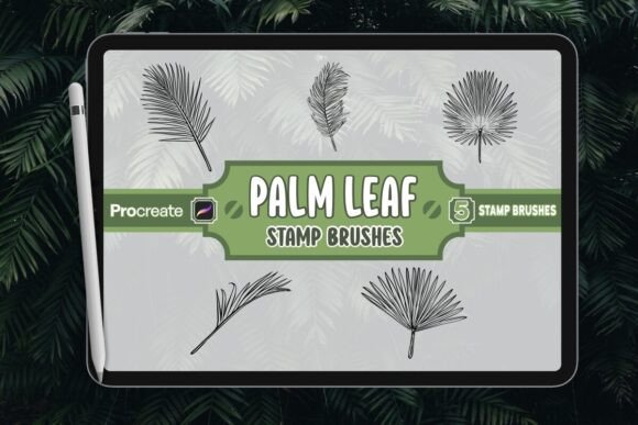 Download Palm Leaf Brush Stamp Set for Procreate - Stamp Collection