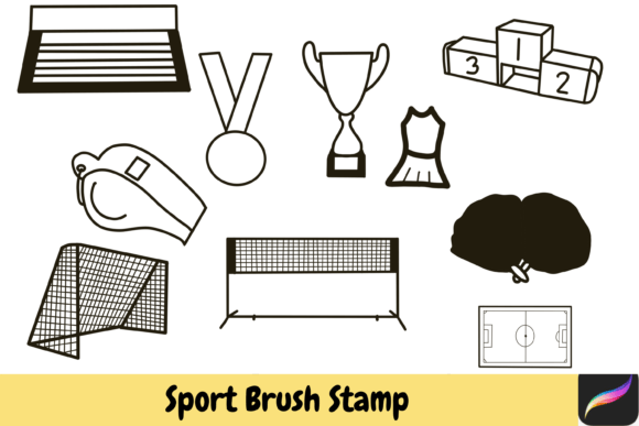 Download Sport Procreate Brush Stamps IPAD - Stamp Collection