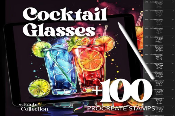 Download 100+ Procreate Cocktail Glasses Stamps - Stamp Collection