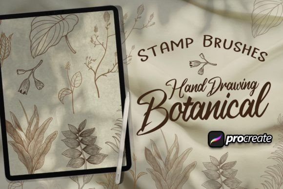 Download Hand Drawing Botanical Brush Stamp - Stamp Collection