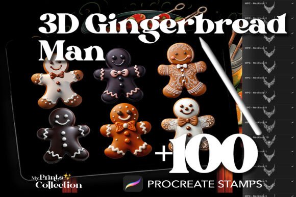 Download 100+ Procreate 3D Gingerbread Man Stamps - Stamp Collection